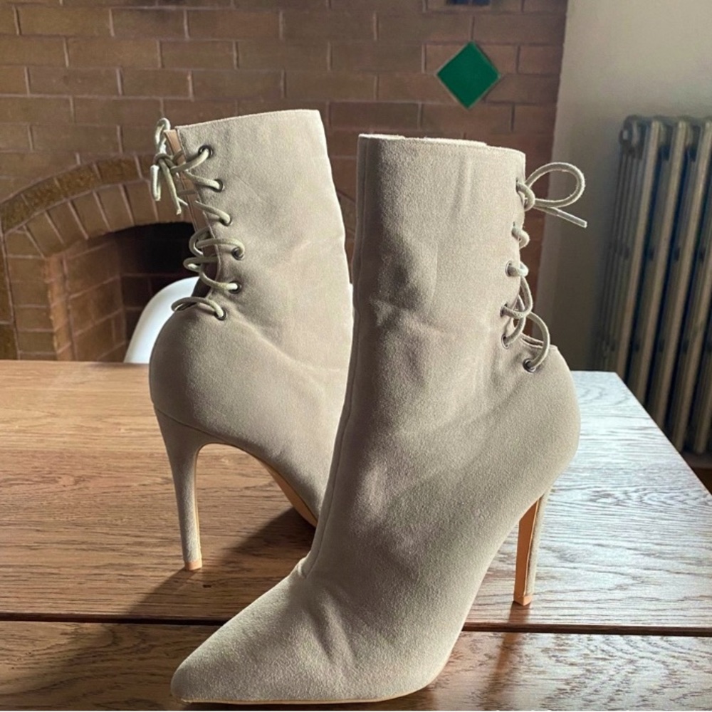 Public Desire Lace up Booties with Zipper closure